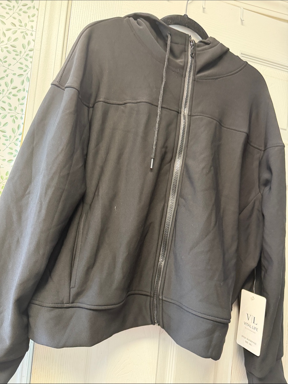Vital Life Black Full-Zip Hooded Jacket